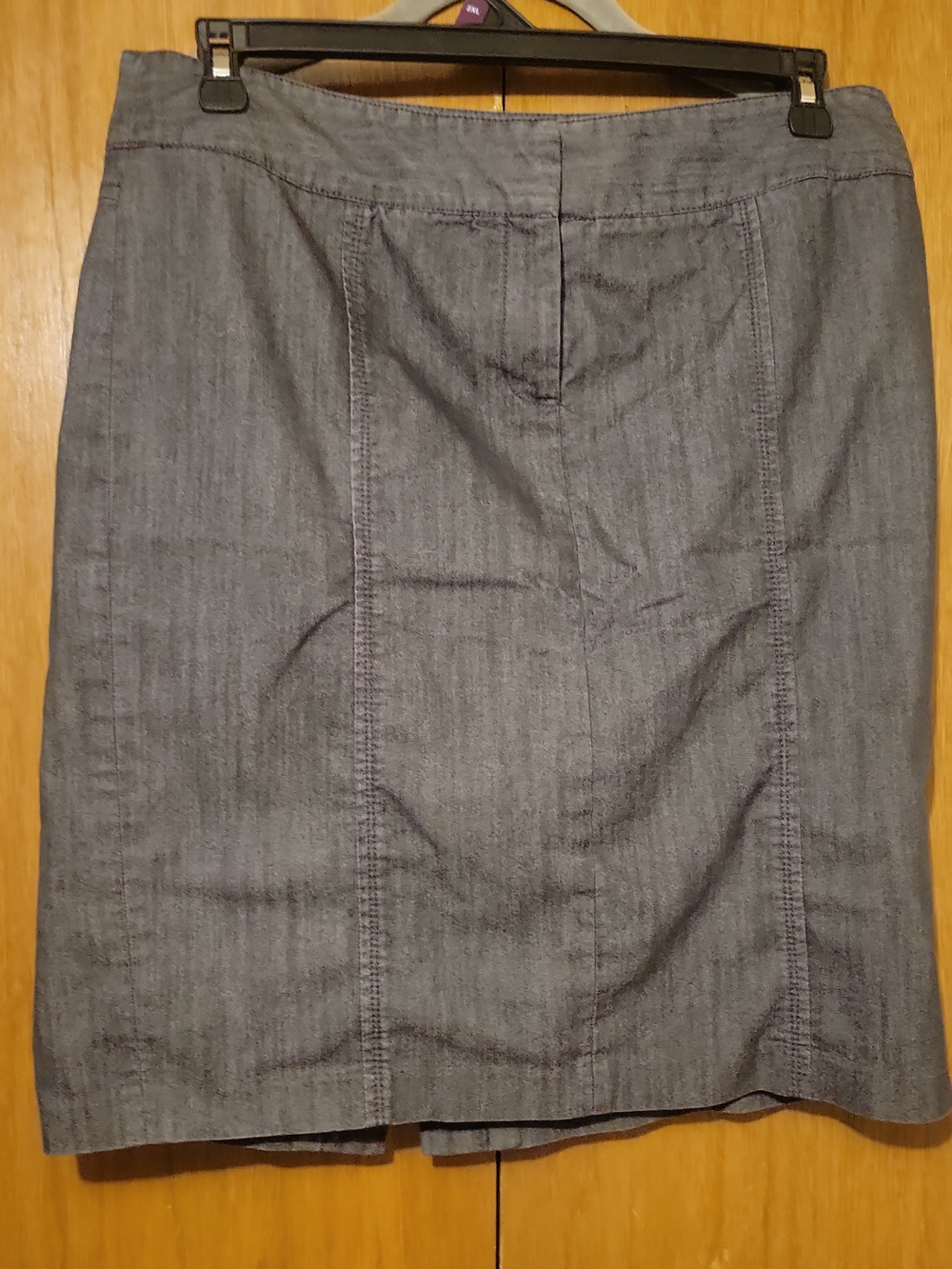 Willi Smith Gray Denim Pencil Skirt